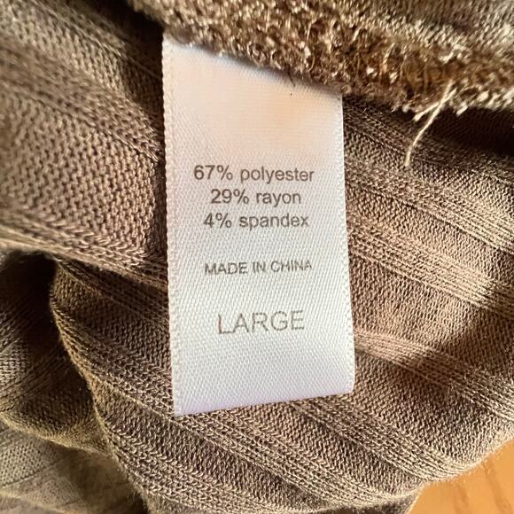 Muk Luks Lounge Set Rib Knit Henley Top Pants Cozy Minimalist Coffee Women L - Picture 11 of 13